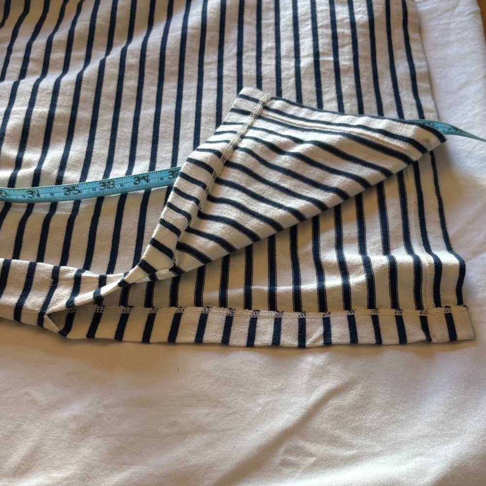 Rails Women's Nautical Striped Midi Dress Square Neck 100% Cotton Navy White  L